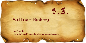 Vallner Bodony névjegykártya
